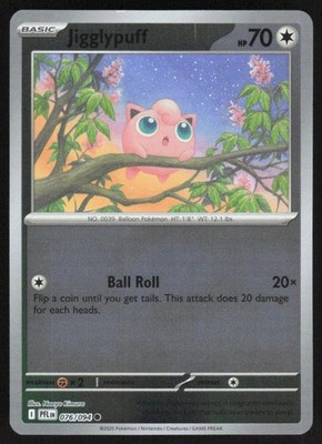 Jigglypuff Common Reverse Holo 076/094 NM ME02: Phantasmal Flames Pokemon Card