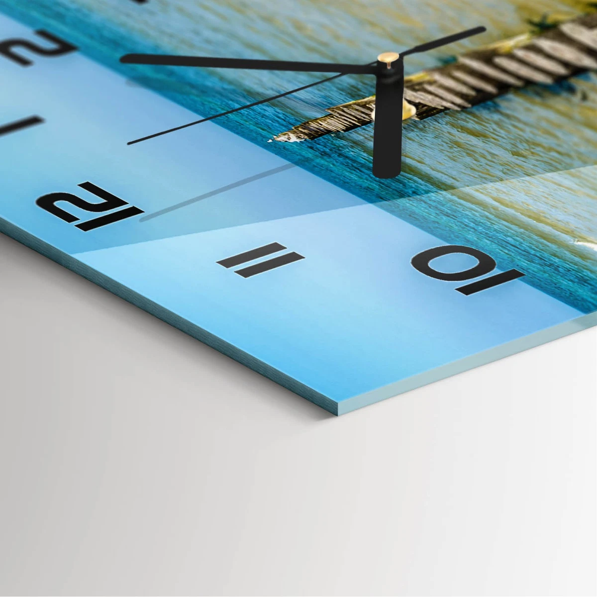 Reloj de Pared Rectangular Vertical de Diseño Premium Rompeolas 30x60 cm