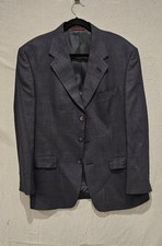 Designer Hart Schaffner Marx Blue Wool Blazer 41R Men's Formal Jacket