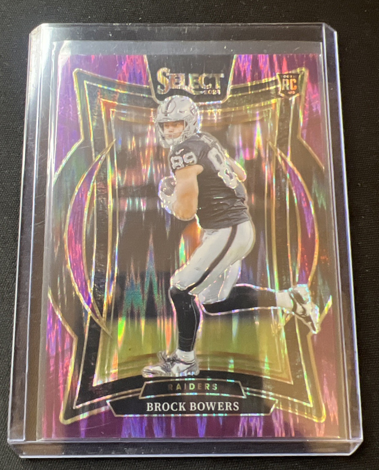 Brock Bowers 2024 Panini Select #118 Purple Prizm Shock #/360