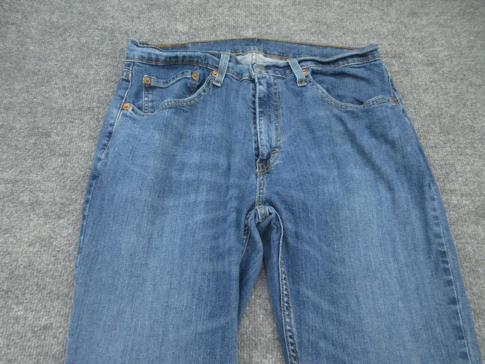 Levis 559 Jeans Mens 33x32 Blue Denim Straight Leg Zip Fly Stretch (FITS 33x31) - Image 2 of 4
