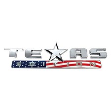1 Count Silver Color American Flag 3D Texas Edition Emblem Compatible with