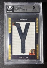 Marketplace image: John Elway 2008 Topps Letterman Letter Patch Superfractor 1/1 “Y” BGS 8