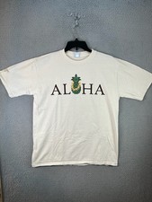 Crazy Shirts Hawaii Shirt Mens Large Beige Coconut Dyed Crew Neck Pineapple