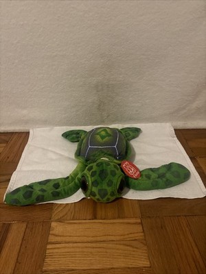 Fiesta Green Sea Turtle 20'' Plush Pillow Buddy Brown Shell Brown Eyes W Tag