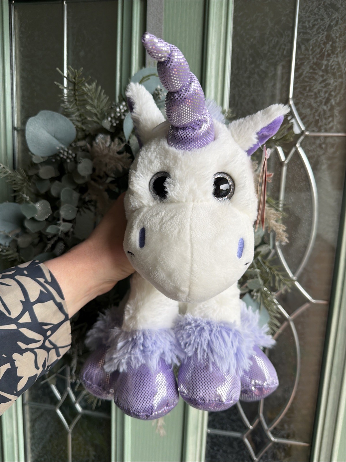 Carousel Unicorn Cuddly Toy White Purple Soft Stuffed Plushie bnwt tesco