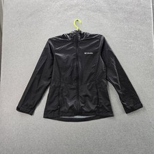 Columbia Men Jacket S Black Nylon Polyester Activewear Zipper Logo READ