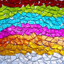 LITMIND 1.1LB Mixed Colors Irregular Glass Mosaic 0.5  1.5 inch, Color