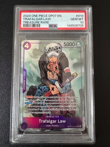 PSA 10 TRAFALGAR LAW TREASURE RARE (ST10-010)(TR)(OP07) One Piece Card