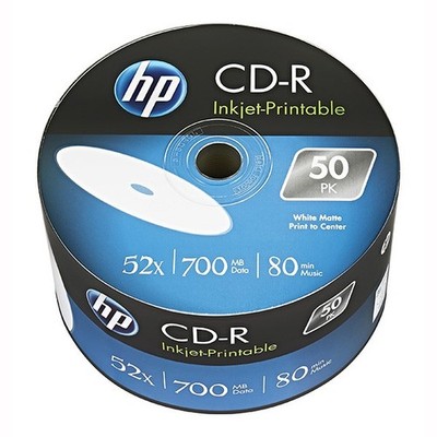 4710212142233 HP CD-R 52x 700MB 50P Printable CRE00070WIP-3 Verbatim