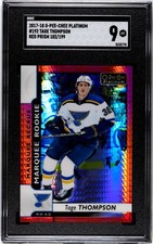 2017 OPC PLATINUM #192 TAGE THOMPSON ROOKIE RED PRISM /199 BUFFALO SABRES SGC 9