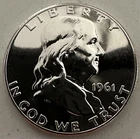 1961 Proof Franklin Half Dollar 90% Silver-INV#8655
