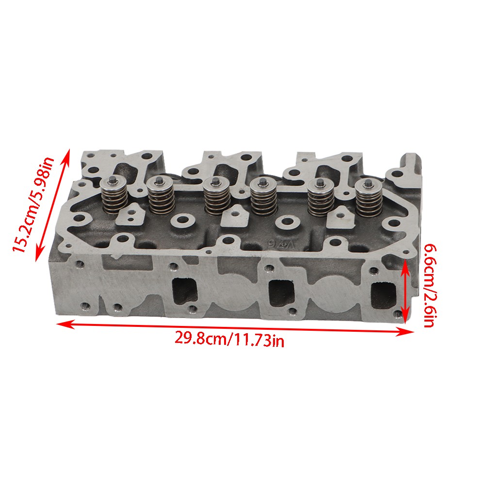New For Yanmar 3TNV76 Complete Cylinder Head With Valve Spring & Full Gasket Kit