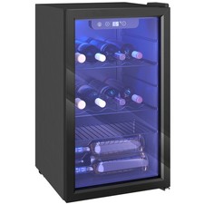 HOMCOM 24 Bottle Wine Cooler, 68L Freestanding Drinks Beer Wine Fridge