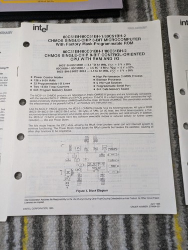 Kit conception microcontrôleur Intel CHMOS vintage - 1985 80c31bh 87c64 51c86 - Photo 6/20