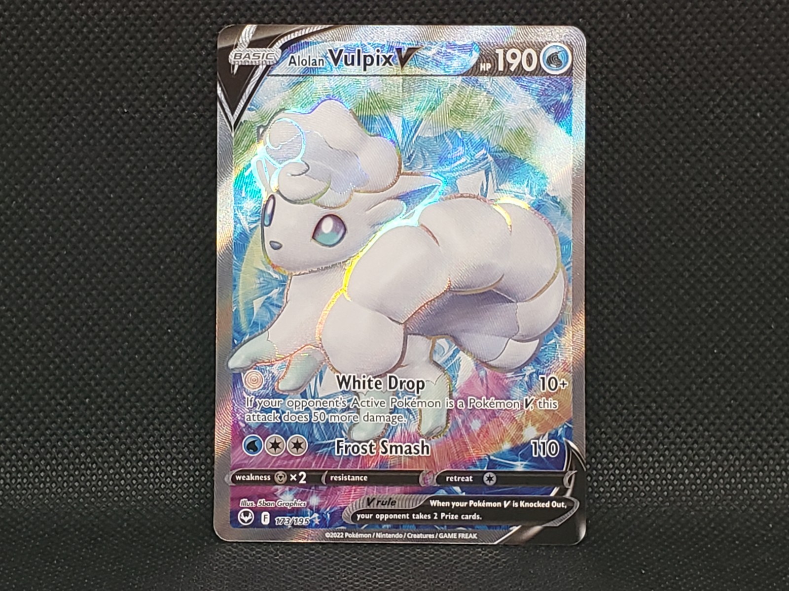 2023 Pokémon Sword & Shield Silver Tempest Alolan Vulpix V 173/195 Full Art NM