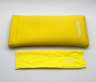 New Authentic Havaianas Glasses Medium Yellow Case Cleaning Cloth