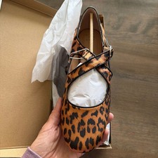 A New Day Tamsin Leopard Print Mary Jane Flats Light Brown Size 11 NEW