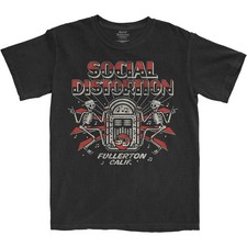 Men's Social Distortion Jukebox Skelly Slim Fit T-shirt Large Black