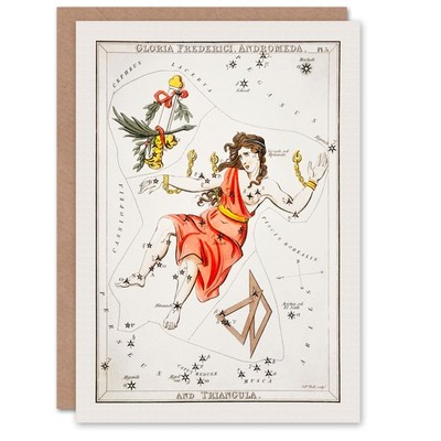 Sidney Hall Kunstkarte Vintage Andromeda Sternbild Illustration