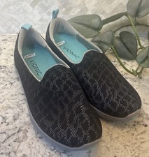 VIONIC AMS Women's Size 9 Black Print Mesh Slip On Sneakers Comfort Shoes