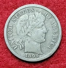 1899 S Silver Barber 10c Dime Fine