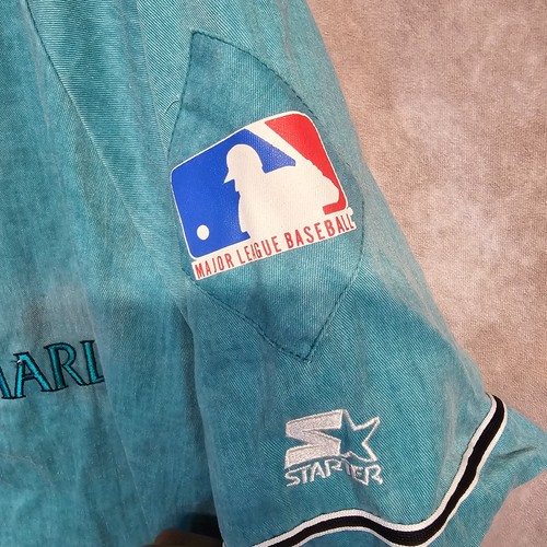 Vintage 90s Starter MLB Florida Marlins Acid Wash 2 Sided Jersey Mens L - Picture 4 of 9
