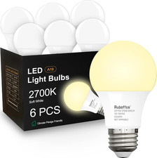 6 Pack A19 LED Light Bulbs,Soft White 2700K,60 Watt Equivalent