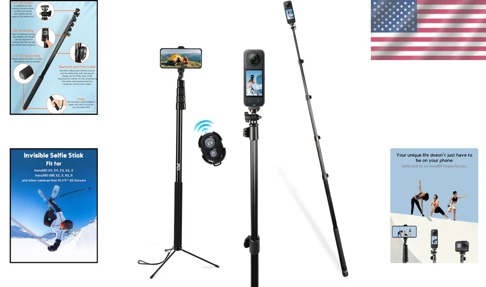 Combo de palo y trípode para selfies Ultimate - Perfecto para fotografía de hasta 118 pulgadas Foto 2 de 4