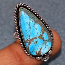 Turquoise 925 Silver Plated Ring US 6 Women Jewelry Limited Stock Deal JW