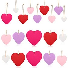 25 Pieces Valentine s Day Wooden Heart Ornaments Wood Embellishments Heart