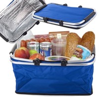 Alu Einkaufskorb Tasche Faltbar Picknickkorb Klappbar Mit Deckel KüHlkorb Thermo