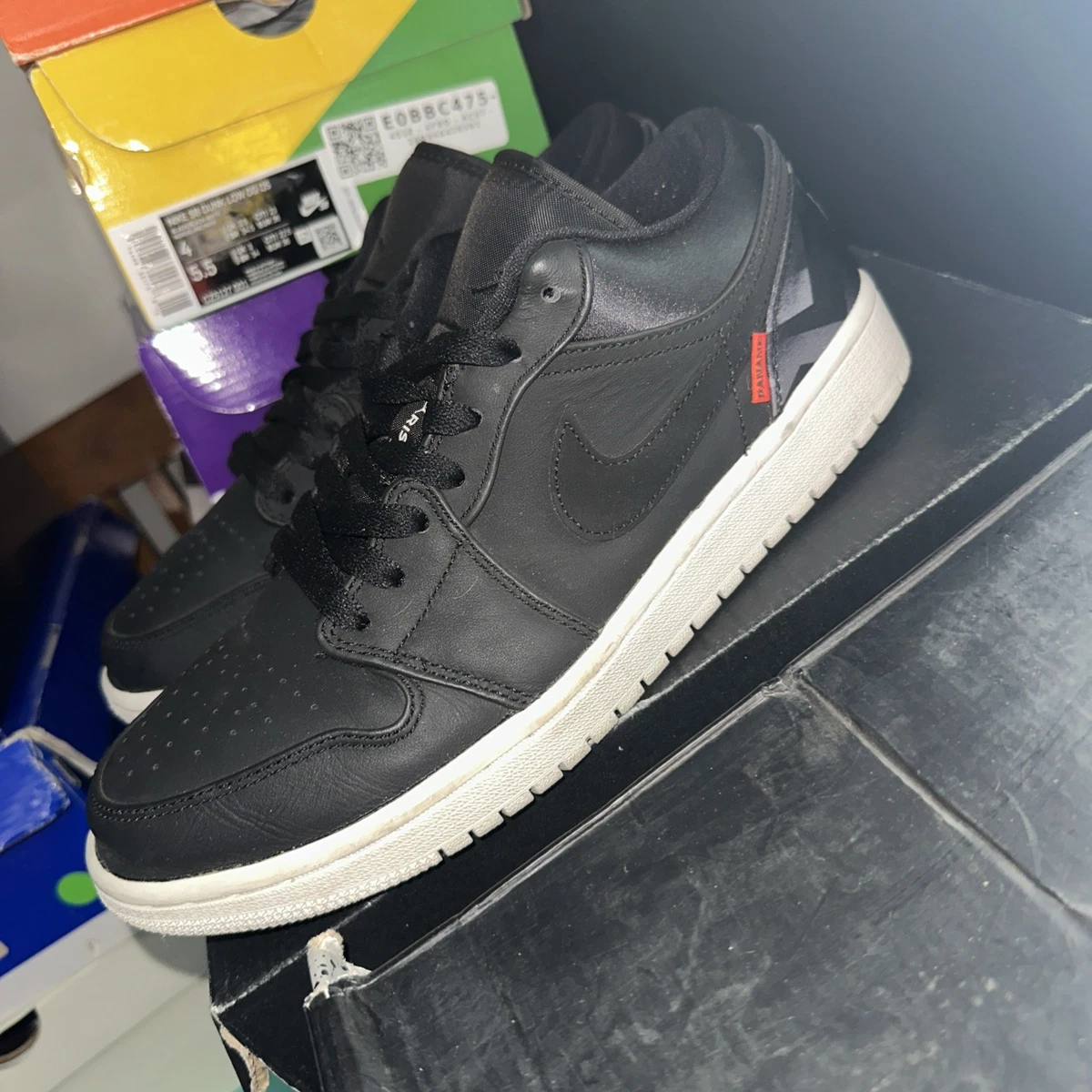 Paris Saint-Germain x Air Jordan 1 Low Black | eBay