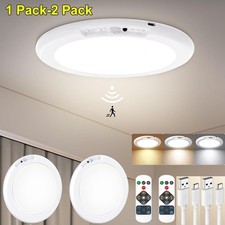 Rechargeable Motion Sensor Ceiling Light with Remote, Battery Operated Wireless
