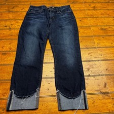 Joe's Jeans Women's Dark Wash Tulip Raw Hem Cuffed Stretch Denim Jeans Size 26