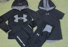UNDER ARMOUR Outfit Hoodie Shirt Pants Bundle Lot of 3 YSM Youth Boys S