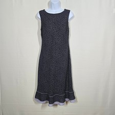 Ann Taylor LOFT Blue with Lavender Floral Print Sleeveless Midi Dress Size 6