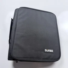 SUNEE Zippered 3-Ring Binder Organizer Folder with Expanding File Sections Black