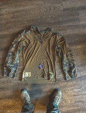 USMC RECON DIGITAL WOODLAND MARPAT FROG COMBAT SHIRT SIZE MED REGULAR USED