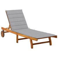 Sonnenliege Akazie Massivholz Mit Auflage Klappbar Balkon Terrasse