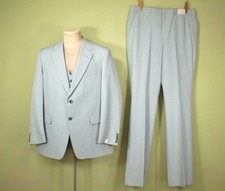 Men's VTG 70s NOS Light Blue 3 PC Leisure Suit Sz M/L 1970s Polyester Disco