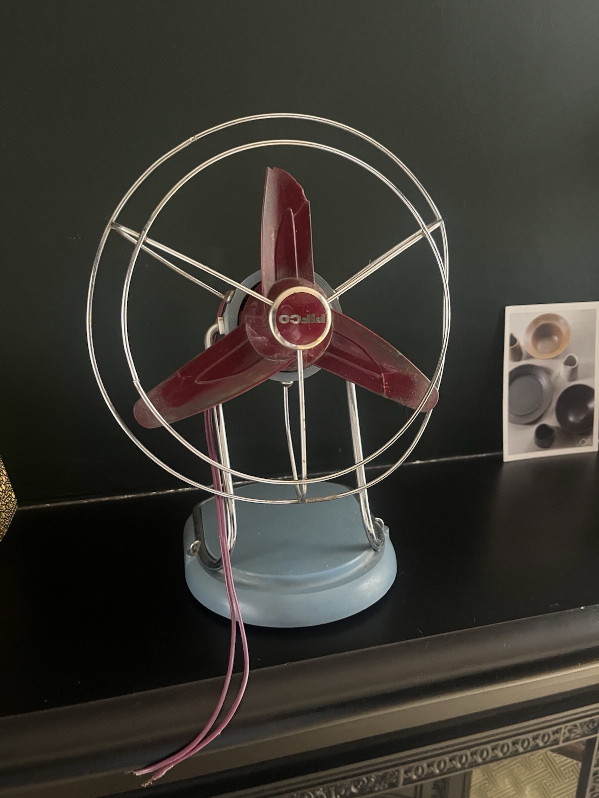 Pifco Blue Electric Desk Fan, Model 1063 Vintage Retro