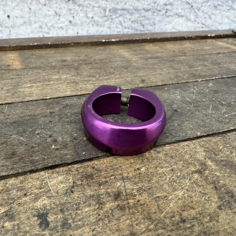 Abrazadera de tija de sillín anodizada púrpura 32 mm para Gary Fisher Rig MTB cuello violeta Foto 4 de 4