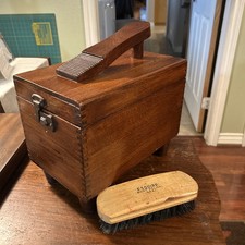 Vintage Shoe Shine Box come with Esquire Boot Brush U.S.A.