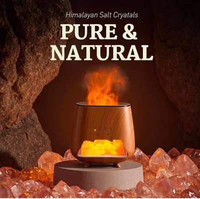 SALKING 2-in-1 Ultrasonic Essential Oil Diffuser Himalayan Salt Lamp