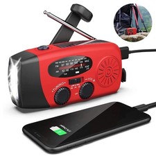 Emergency Radio Crank Solar Hand Weather 1000mAh Power Bank Charger Flash Light