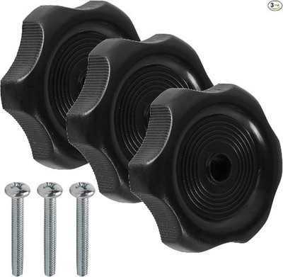 (3-Pack, Black 1'' Shaft Window and Vent Knob Interior Hardware Ca Color: Black