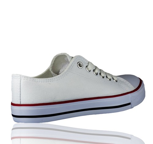 DAMEN FLACHE SCHNÜRSCHUHE MÄDCHEN CANVAS PLIMSOLLS PUMPS TRAINERSCHUHE GRÖSSE 3-8 - Bild 10 von 39