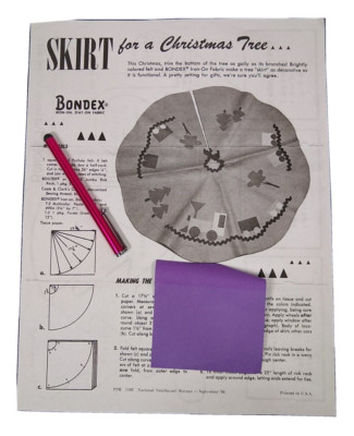 1966 Christmas Tree Bondex Skirt Pattern Train Uncut