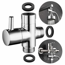 3-Way Shower Arm Diverter Valves chrome Bathtub hand shower Flow Control 1/2"